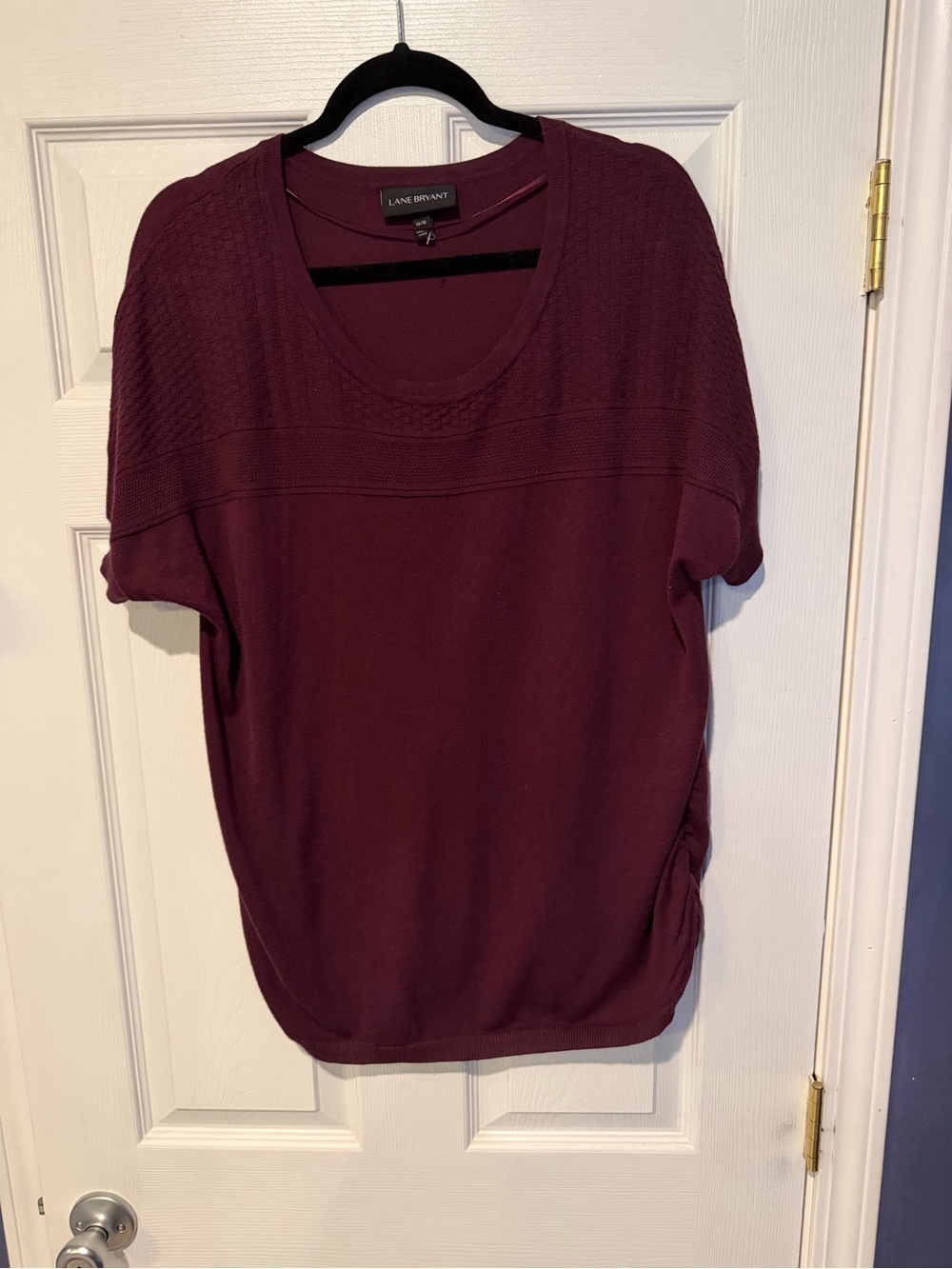 Lane Bryant Wine Short Sleeve Knit Top